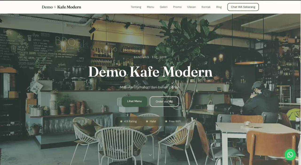 Template Kafe & Kedai Modern